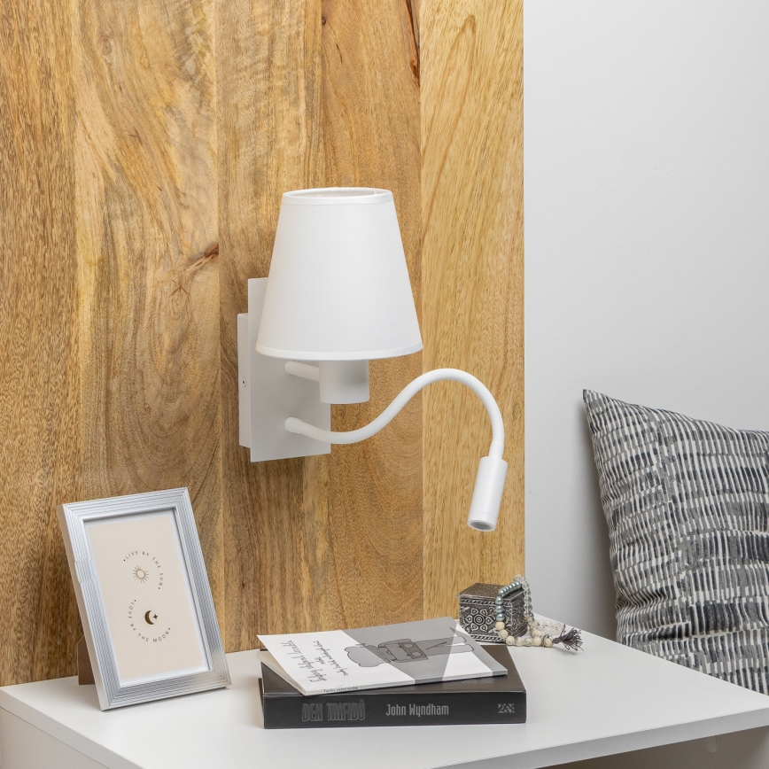 Brilagi - LED Elastyczny kinkiet NUBILA 1xE27/25W/230V + LED/3W biały
