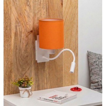 Brilagi - LED elastyczny kinkiet NUBILA 1xE27/25W/230V + LED/3W biały/pomarańczowy