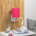 Brilagi - LED Elastyczny kinkiet NUBILA 1xE27/25W/230V + LED/3W biały/różowy