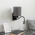 Brilagi - LED Elastyczny kinkiet NUBILA 1xE27/25W/230V + LED/3W czarny/antracyt