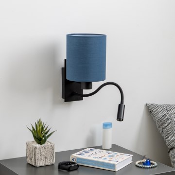 Brilagi - LED Elastyczny kinkiet NUBILA 1xE27/25W/230V + LED/3W czarny/ciemnoniebieski