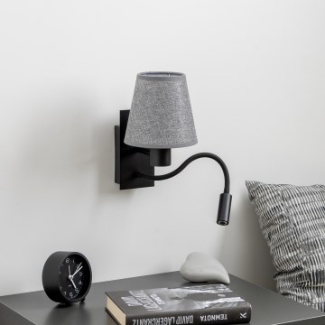 Brilagi - LED Elastyczny kinkiet NUBILA 1xE27/25W/230V + LED/3W czarny/szary