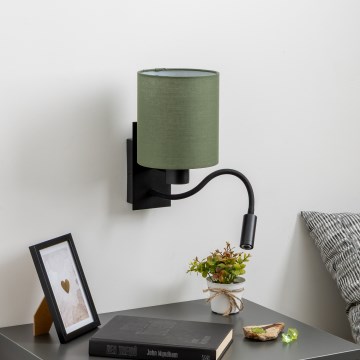 Brilagi - LED Elastyczny kinkiet NUBILA 1xE27/25W/230V + LED/3W czarny/zielony