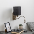 Brilagi - LED Elastyczny kinkiet NUBILA 1xE27/25W/230V + LED/3W matowy chrom/czarny