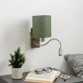 Brilagi - LED Elastyczny kinkiet NUBILA 1xE27/25W/230V + LED/3W matowy chrom/zielony