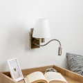 Brilagi - LED Elastyczny kinkiet NUBILA 1xE27/25W/230V + LED/3W mosiądz/biały