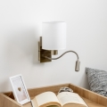 Brilagi - LED Elastyczny kinkiet NUBILA 1xE27/25W/230V + LED/3W mosiądz/biały