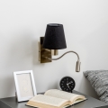 Brilagi - LED Elastyczny kinkiet NUBILA 1xE27/25W/230V + LED/3W mosiądz/czarny