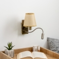 Brilagi - LED Elastyczny kinkiet NUBILA 1xE27/25W/230V + LED/3W mosiądz/jasnobrązowy