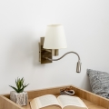 Brilagi - LED Elastyczny kinkiet NUBILA 1xE27/25W/230V + LED/3W mosiądz/kremowy