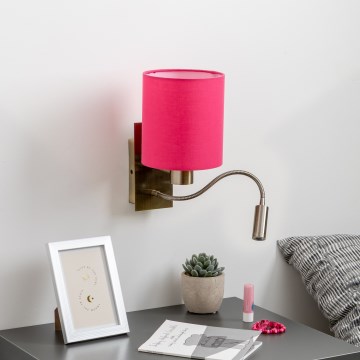 Brilagi - LED Elastyczny kinkiet NUBILA 1xE27/25W/230V + LED/3W mosiądz/różowy