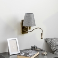 Brilagi - LED Elastyczny kinkiet NUBILA 1xE27/25W/230V + LED/3W mosiądz/szary