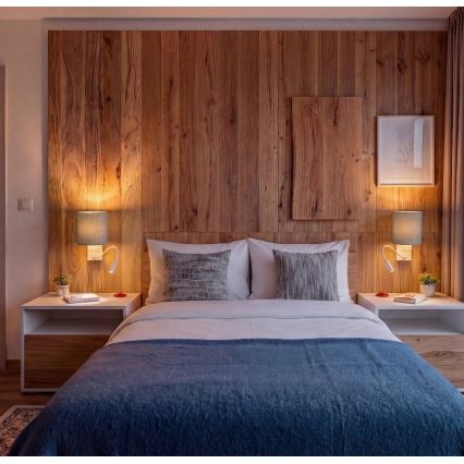 Brilagi - Elastyczny kinkiet LED NUBILA 1xE27/25W/230V + LED/3W biały/jasnoszary