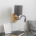 Brilagi - LED Elastyczny kinkiet NUBILA WOOD 1xE27/25W/230V + LED/3W dąb/antracyt