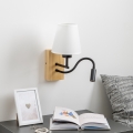 Brilagi - LED Elastyczny kinkiet NUBILA WOOD 1xE27/25W/230V + LED/3W dąb/biały