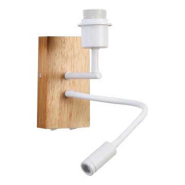 Brilagi - LED Elastyczny kinkiet NUBILA WOOD 1xE27/25W/230V + LED/3W dąb/biały