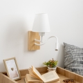 Brilagi - LED Elastyczny kinkiet NUBILA WOOD 1xE27/25W/230V + LED/3W dąb/biały