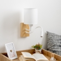 Brilagi - LED Elastyczny kinkiet NUBILA WOOD 1xE27/25W/230V + LED/3W dąb/biały