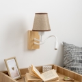 Brilagi - LED Elastyczny kinkiet NUBILA WOOD 1xE27/25W/230V + LED/3W dąb/brązowy