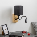Brilagi - LED Elastyczny kinkiet NUBILA WOOD 1xE27/25W/230V + LED/3W dąb/czarny