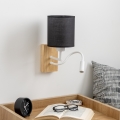 Brilagi - LED Elastyczny kinkiet NUBILA WOOD 1xE27/25W/230V + LED/3W dąb/czarny
