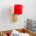 Brilagi - LED Elastyczny kinkiet NUBILA WOOD 1xE27/25W/230V + LED/3W dąb/czerwony