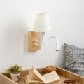Brilagi - LED Elastyczny kinkiet NUBILA WOOD 1xE27/25W/230V + LED/3W dąb/kremowy
