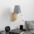 Brilagi - LED Elastyczny kinkiet NUBILA WOOD 1xE27/25W/230V + LED/3W dąb/szary