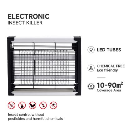 Brilagi - LED Elektryczny łapacz owadów UV 2xLED/7,5W/230V 90 m2