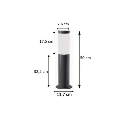 BRILAGI - LED ściemnialna lampa zewnętrzna ELIA 1xE27/6W/230V 2700-6500K IP44 Wi-Fi 50 cm antracyt