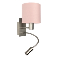 Brilagi - LED giętki kinkiet BOBO 1xE27/25W/230V + LED/3W matowy chrom/różowy