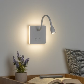 BRILAGI - LED giętna lampa ścienna MAYA DOUBLE  LED/4W/230V + LED/3W biała