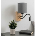 Brilagi - LED Giętna lampa ścienna NUBILA WOOD 1xE27/25W/230V + LED/3W dąb/czarny/jasnoszary