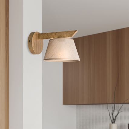 Brilagi - LED  Kinkiet ANTHONY 1xE14/40W/230V dąb/beżowy