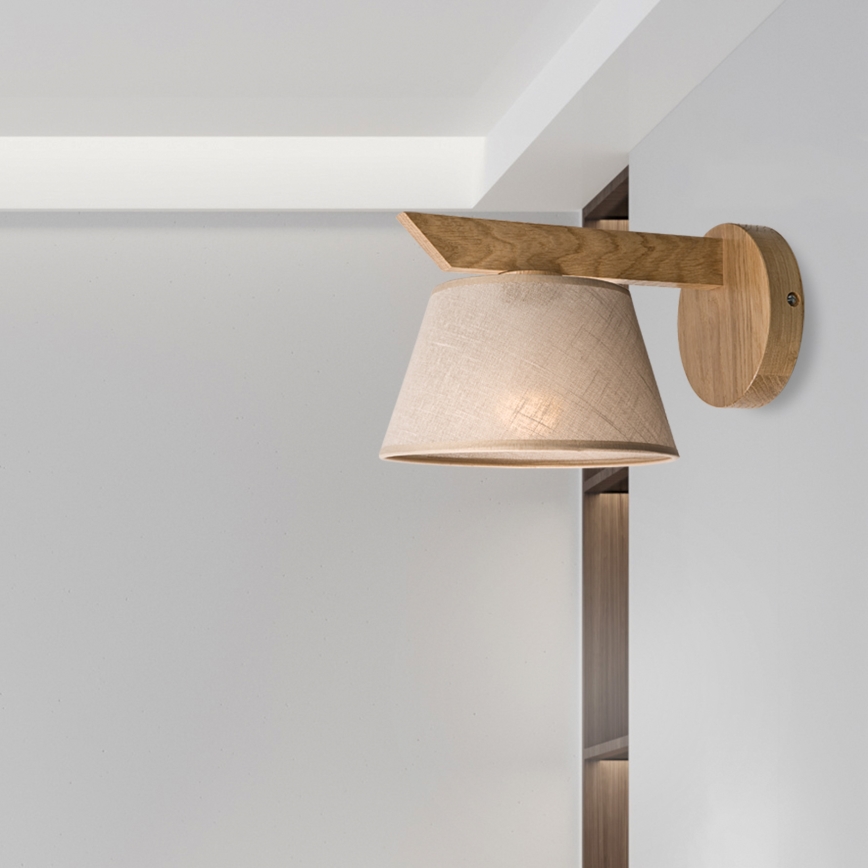 Brilagi - LED  Kinkiet ANTHONY 1xE14/40W/230V dąb/beżowy