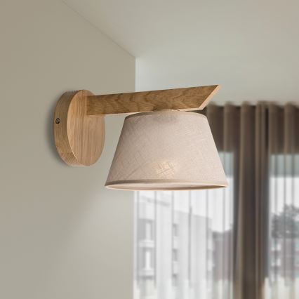 Brilagi - LED  Kinkiet ANTHONY 1xE14/40W/230V dąb/beżowy