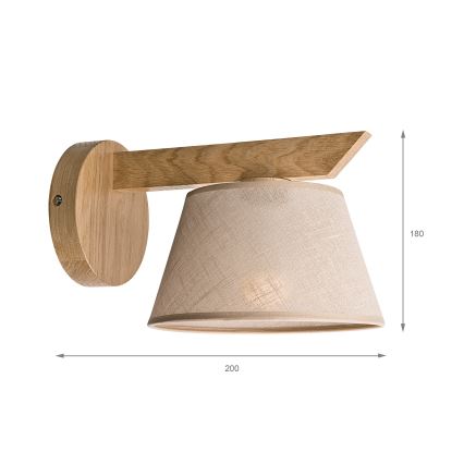 Brilagi - LED  Kinkiet ANTHONY 1xE14/40W/230V dąb/beżowy