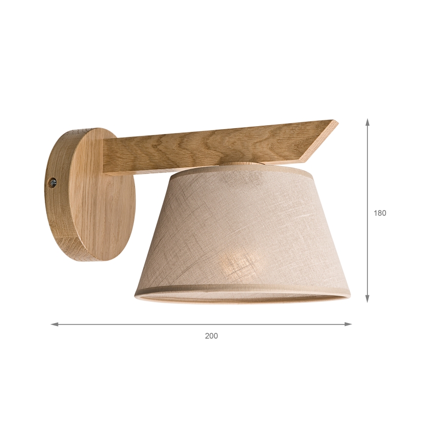 Brilagi - LED  Kinkiet ANTHONY 1xE14/40W/230V dąb/beżowy