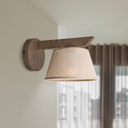 Brilagi - LED  Kinkiet ANTHONY 1xE14/40W/230V dąb/beżowy
