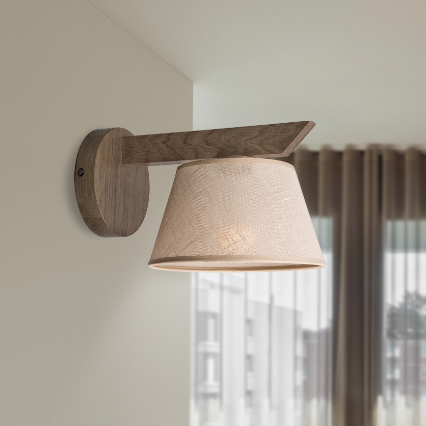 Brilagi - LED  Kinkiet ANTHONY 1xE14/40W/230V dąb/beżowy