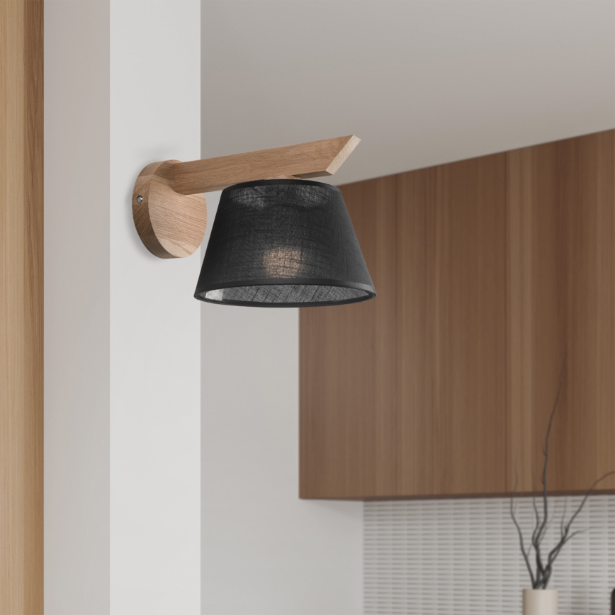 Brilagi - LED  Kinkiet ANTHONY 1xE14/40W/230V dąb/czarny
