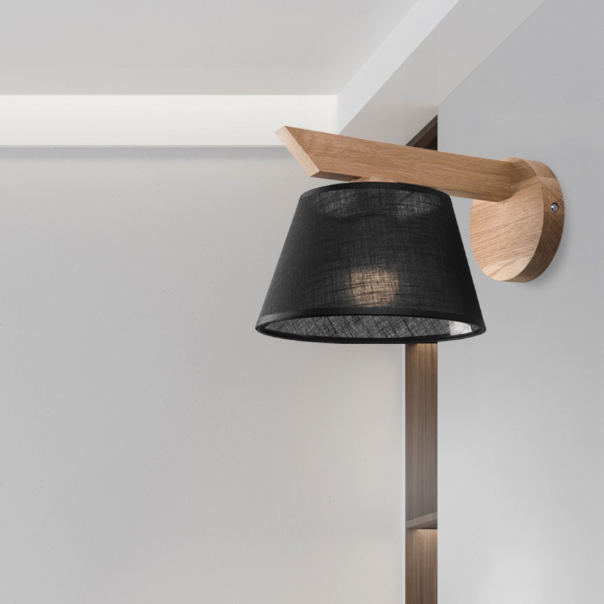 Brilagi - LED  Kinkiet ANTHONY 1xE14/40W/230V dąb/czarny