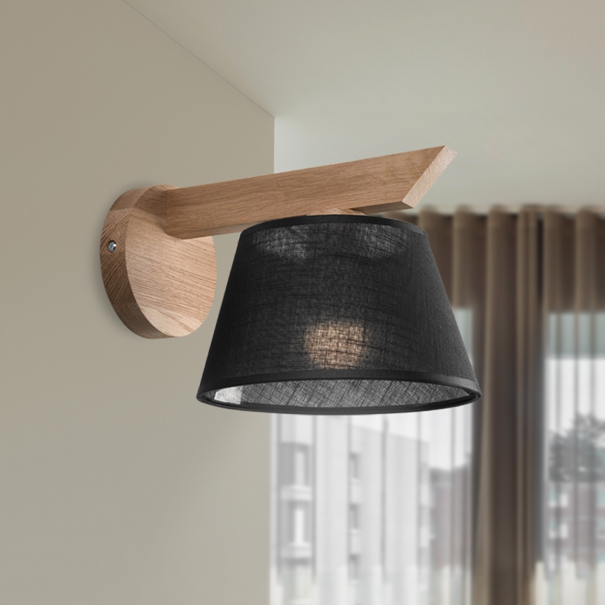 Brilagi - LED  Kinkiet ANTHONY 1xE14/40W/230V dąb/czarny