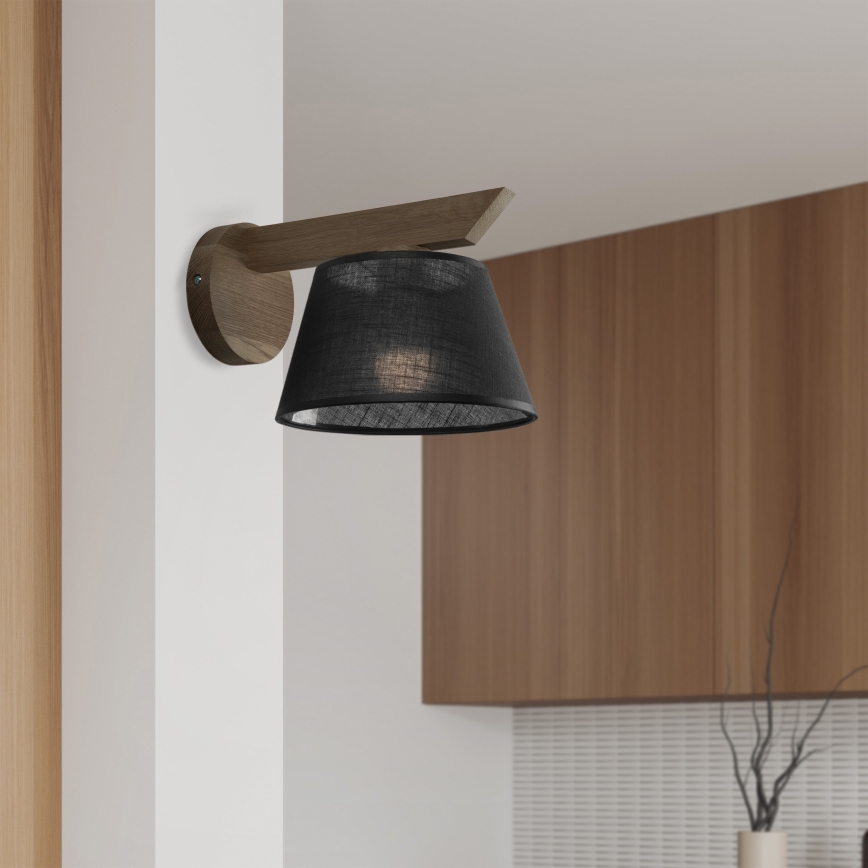 Brilagi - LED  Kinkiet ANTHONY 1xE14/40W/230V dąb/czarny