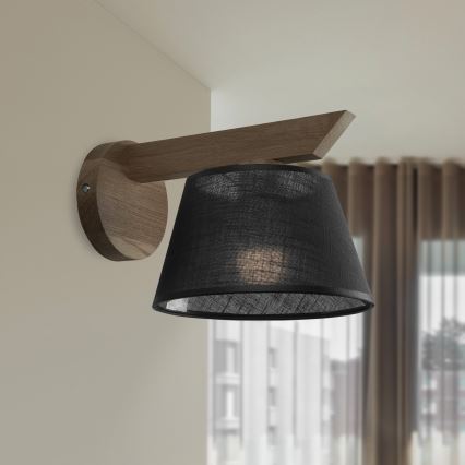 Brilagi - LED  Kinkiet ANTHONY 1xE14/40W/230V dąb/czarny