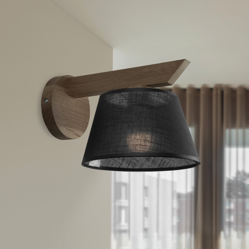 Brilagi - LED  Kinkiet ANTHONY 1xE14/40W/230V dąb/czarny