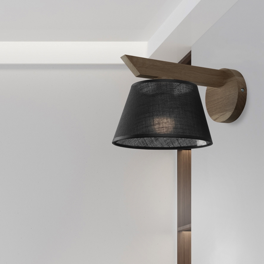 Brilagi - LED  Kinkiet ANTHONY 1xE14/40W/230V dąb/czarny