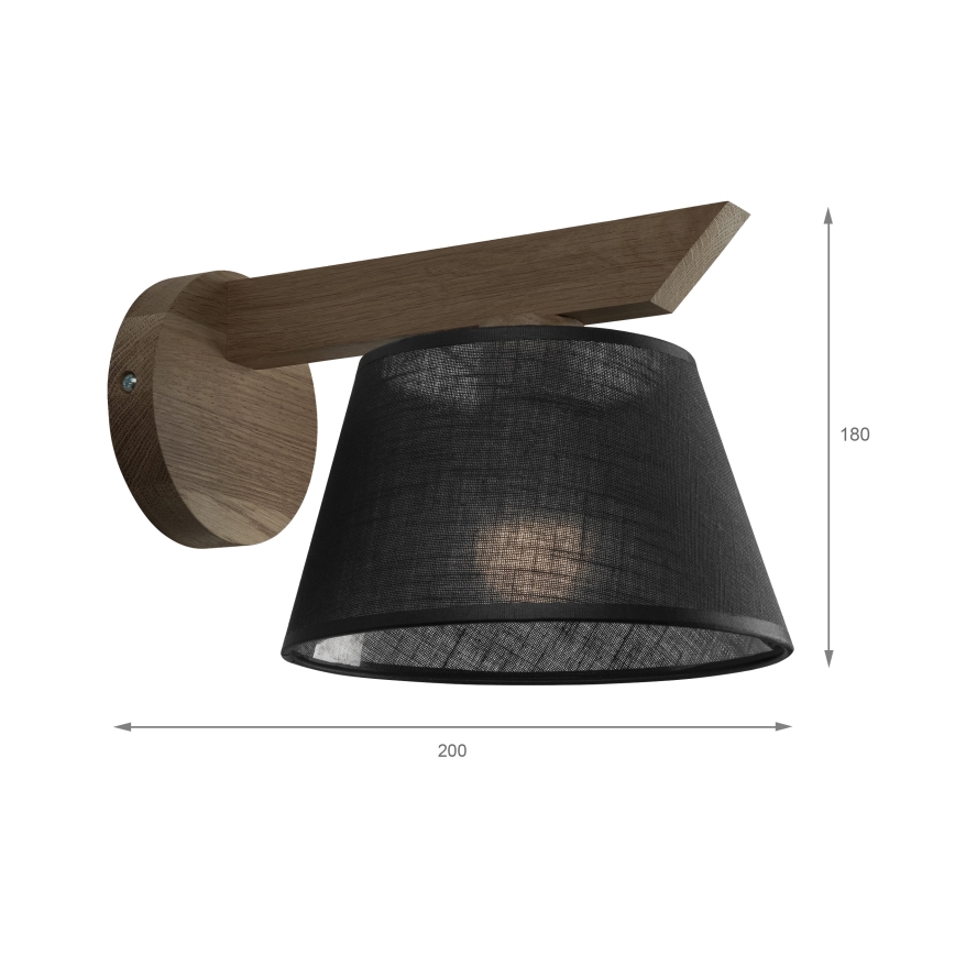 Brilagi - LED  Kinkiet ANTHONY 1xE14/40W/230V dąb/czarny