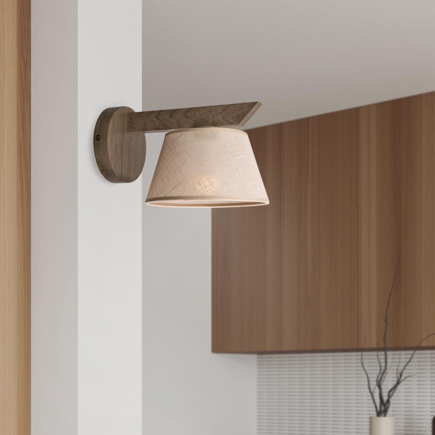 Brilagi - LED Kinkiet ANTHONY 1xE14/40W/230V dąb orzech/beżowy