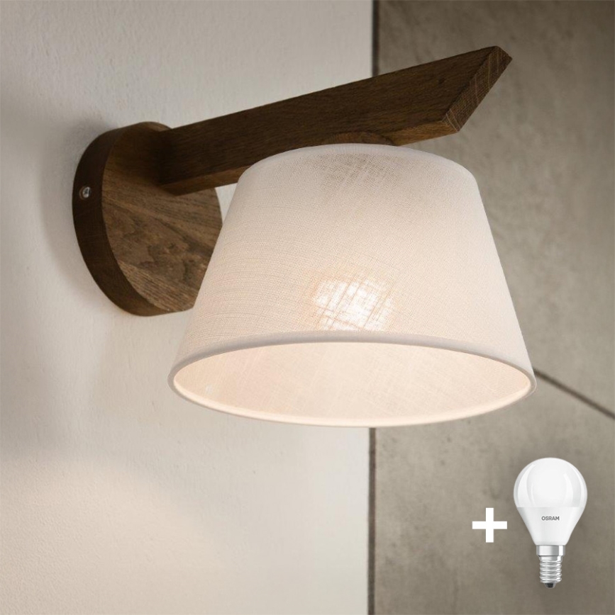 Brilagi - LED Kinkiet ANTHONY 1xE14/40W/230V dąb orzech/biały